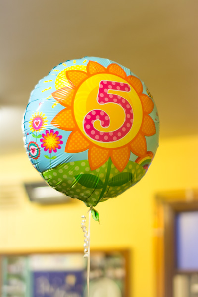 5th birthday party balloon