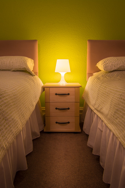 Hotel room evening bedroom photograph